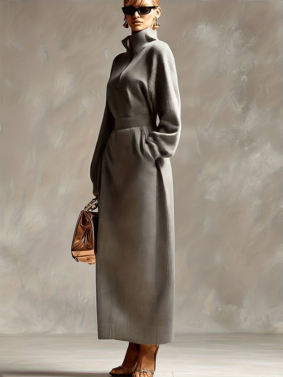 Stella Ertois  Elegant High Neck Maxi Dress