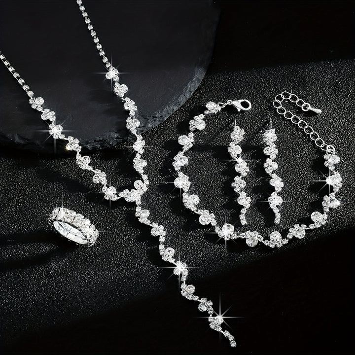 Valerine | High-End Sparkle Flower Jewelry Set