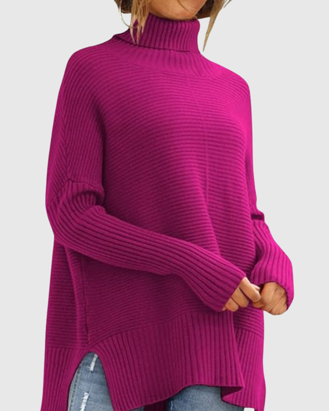 Aeronwen | Ribbed Turtleneck Knit Jumper