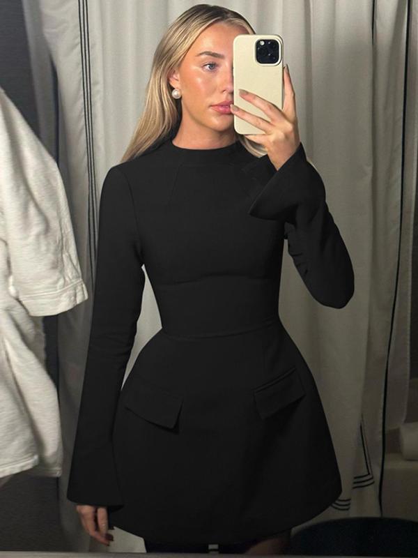 Helena - Chic Long Sleeved A-Line Dress