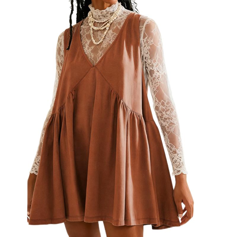 Flora - Women’s V-Neck Tank Dress with Flared A-Line