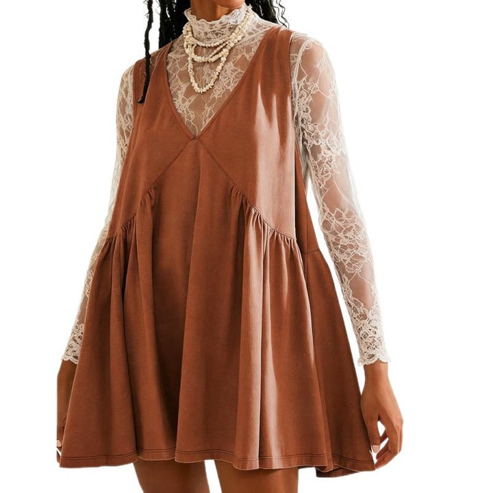 Flora - Women’s V-Neck Tank Dress with Flared A-Line