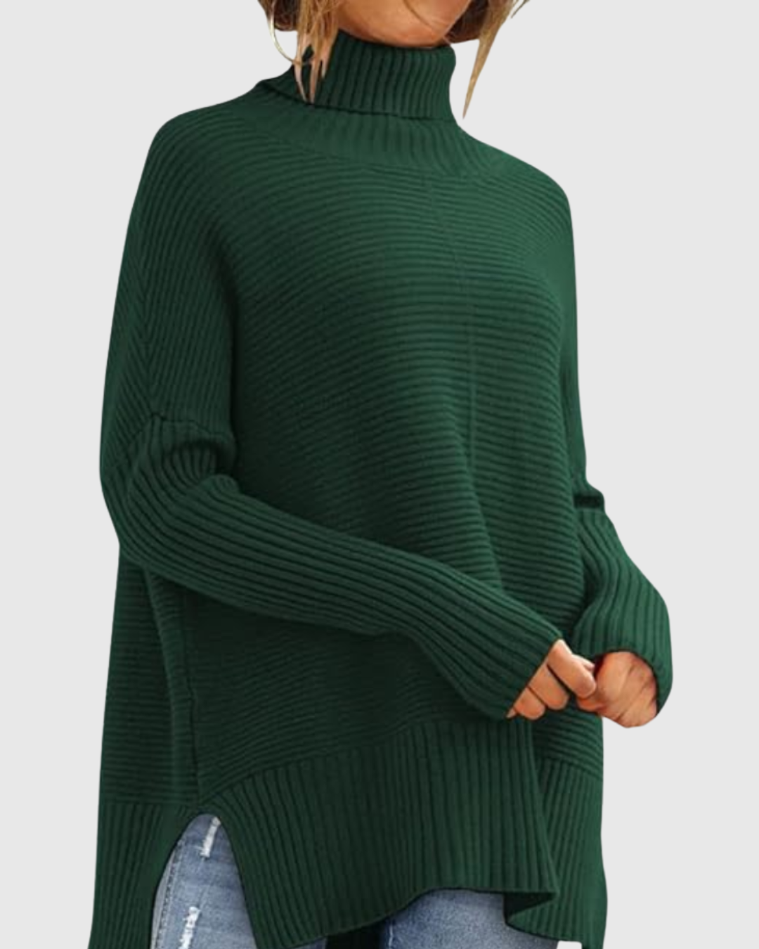 Aeronwen | Ribbed Turtleneck Knit Jumper