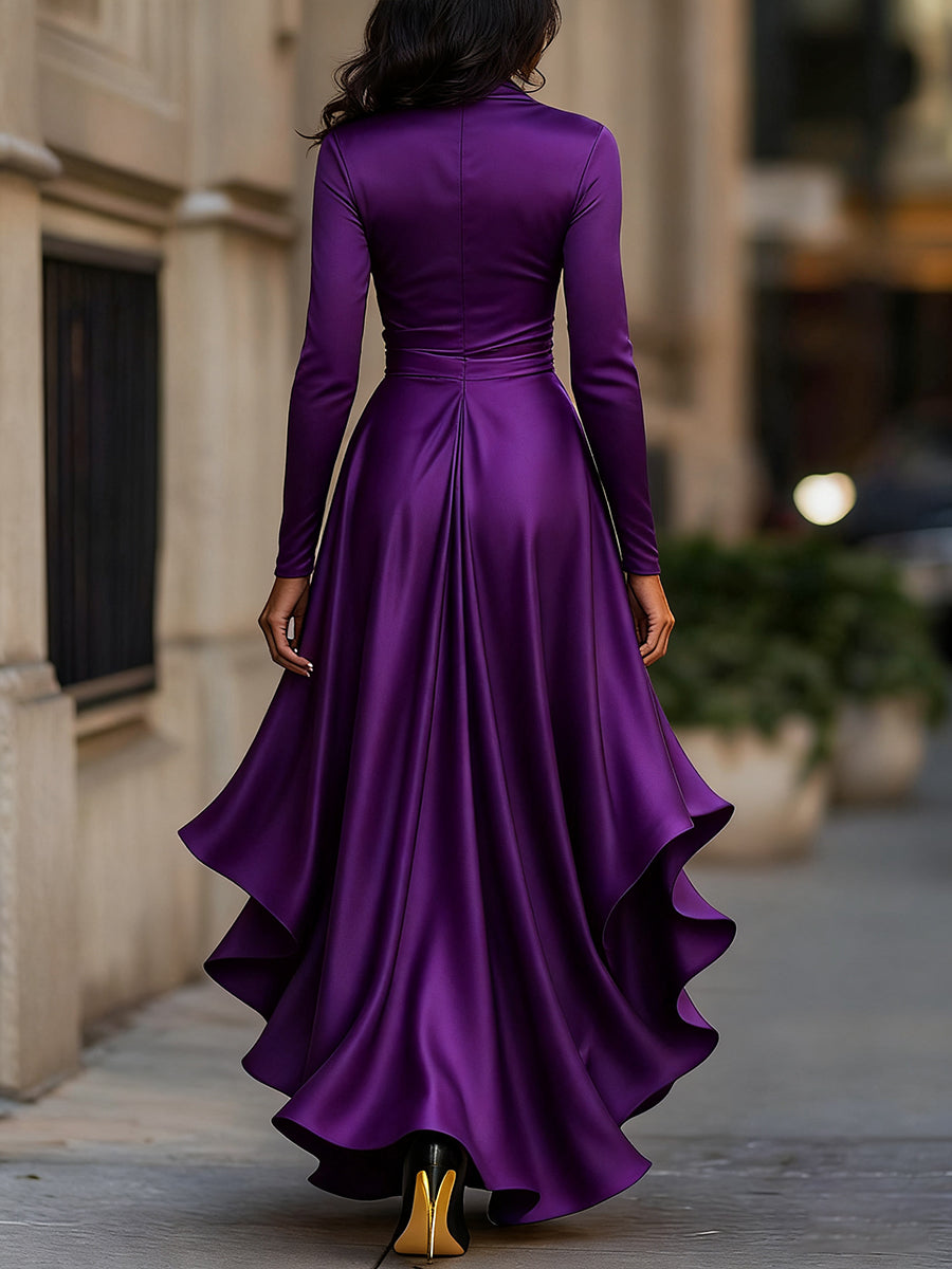 Vesper | Midnight Blue Satin Maxi Dress