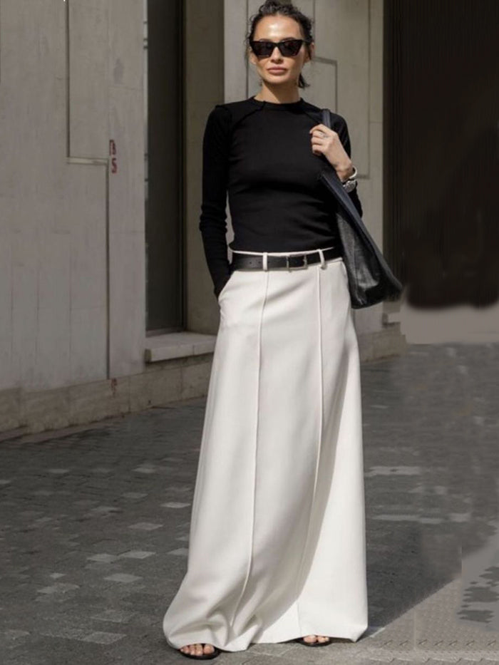 Katharine™ | H‑Line Sleek Midi Skirt