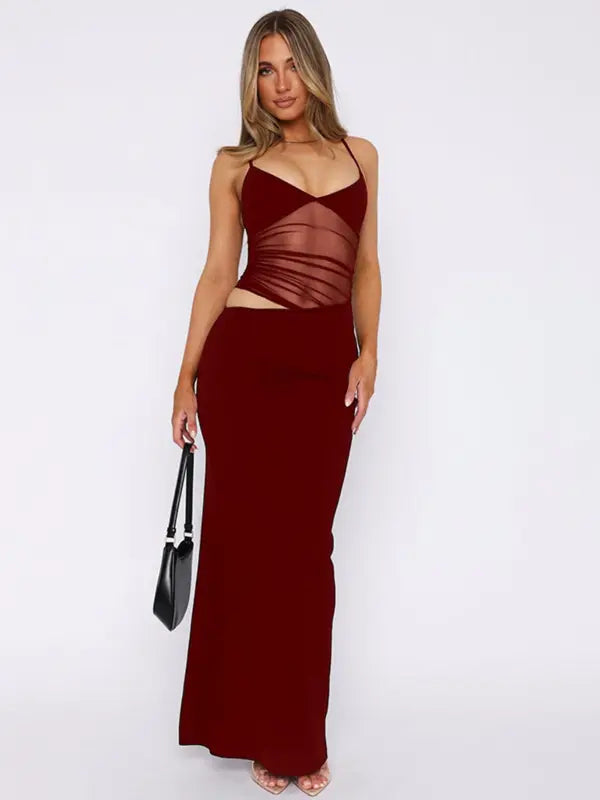 Rose - Classy Sleeveless Cut-Out Sheer Dress