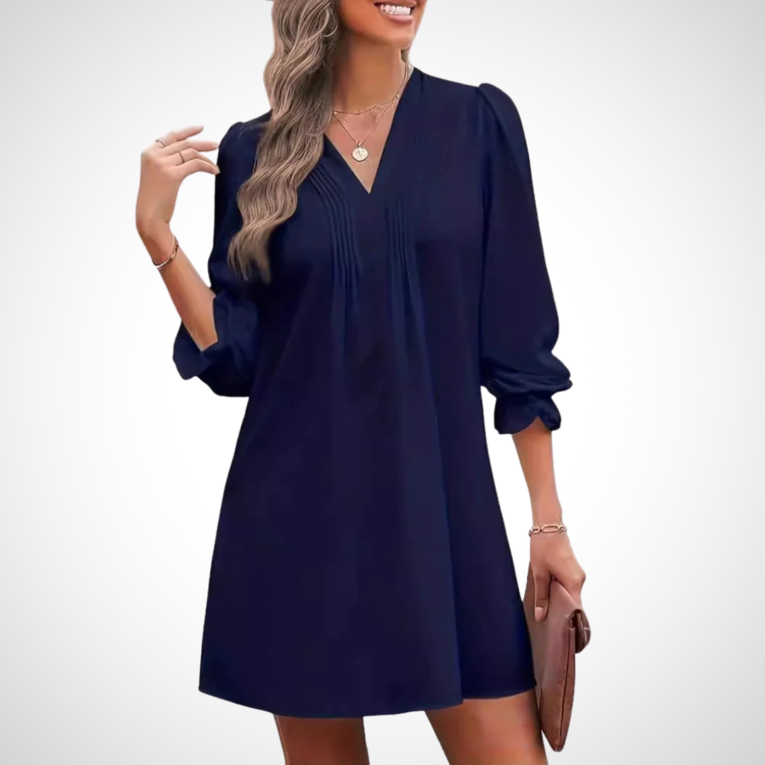 Louise - Elegant Ruffled V-Neck Dress