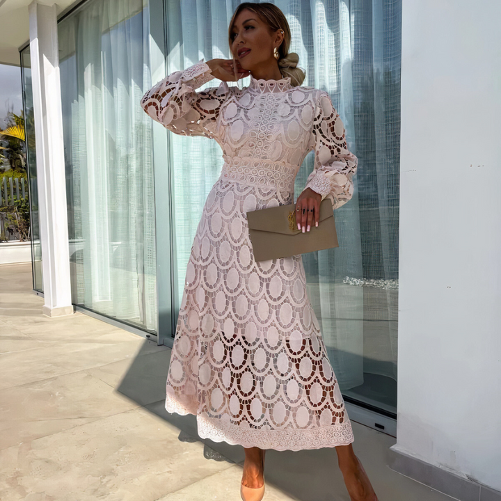 Hattie – Delicate Lace Midi Dress