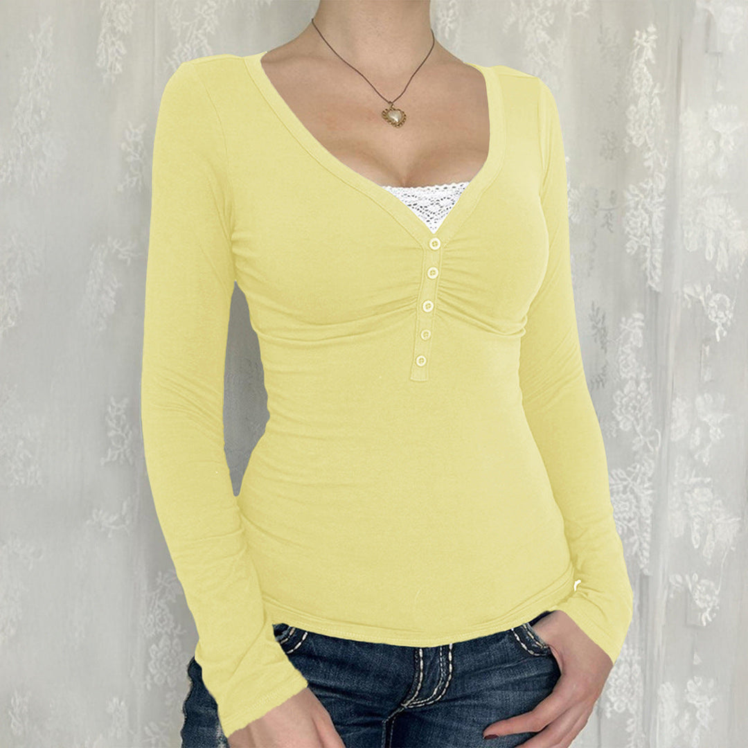 PALYA™ - Comfy V-Neck Long Sleeve Top