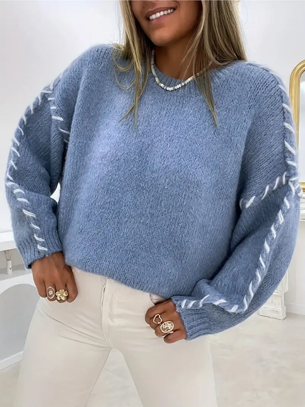 KALIYAH™ - Casual Round Neck Long Sleeve Sweater