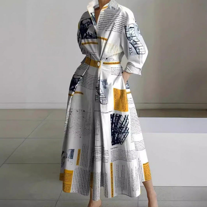 Kara - Elegant Front Wrap Collared Maxi Dress