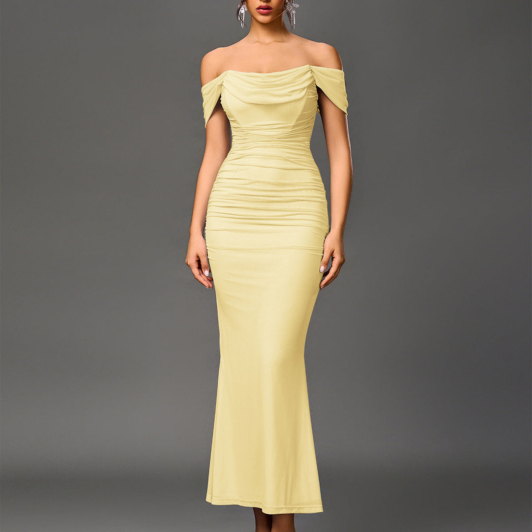Cecile - Elegant Off Shoulder Backless Mermaid Dress