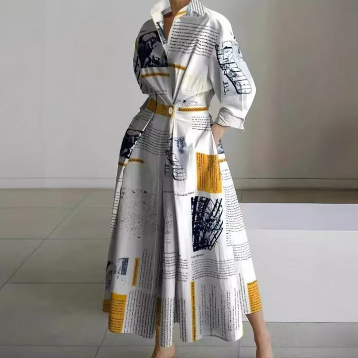 Kara - Elegant Front Wrap Collared Maxi Dress