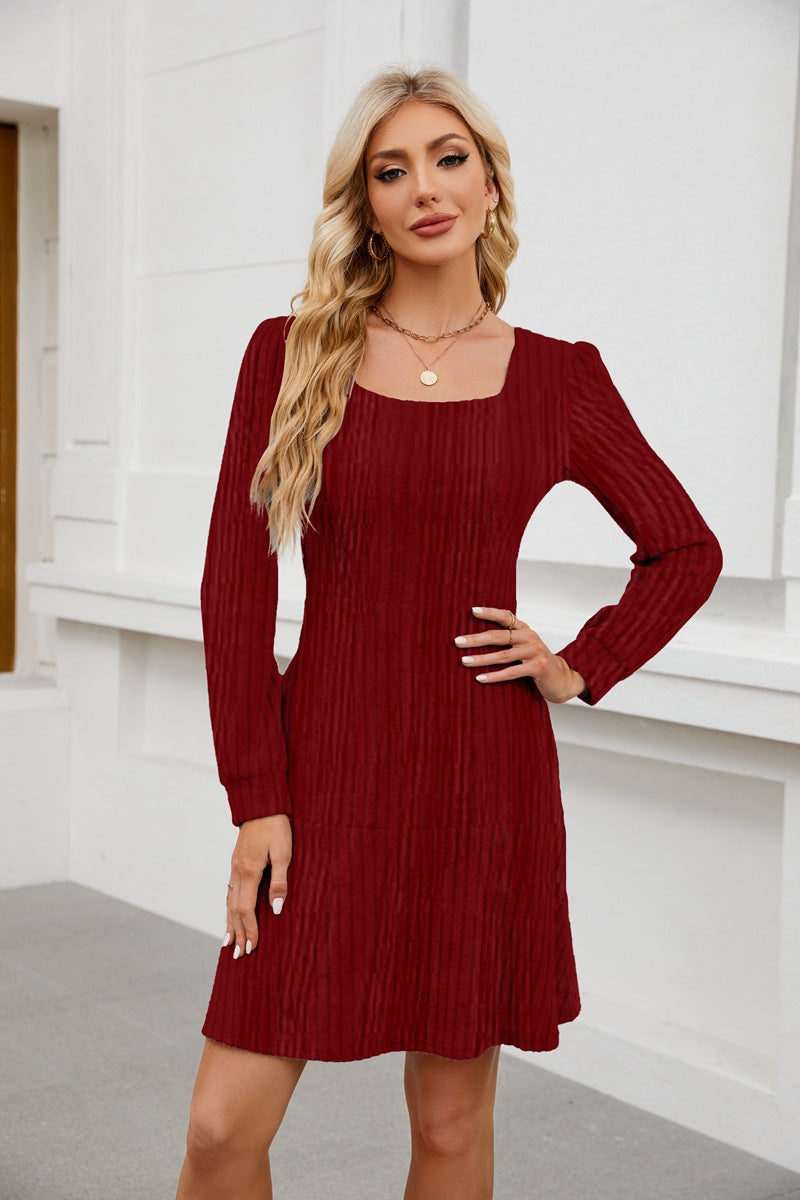 Elena - Cozy Fall Babydoll Dress