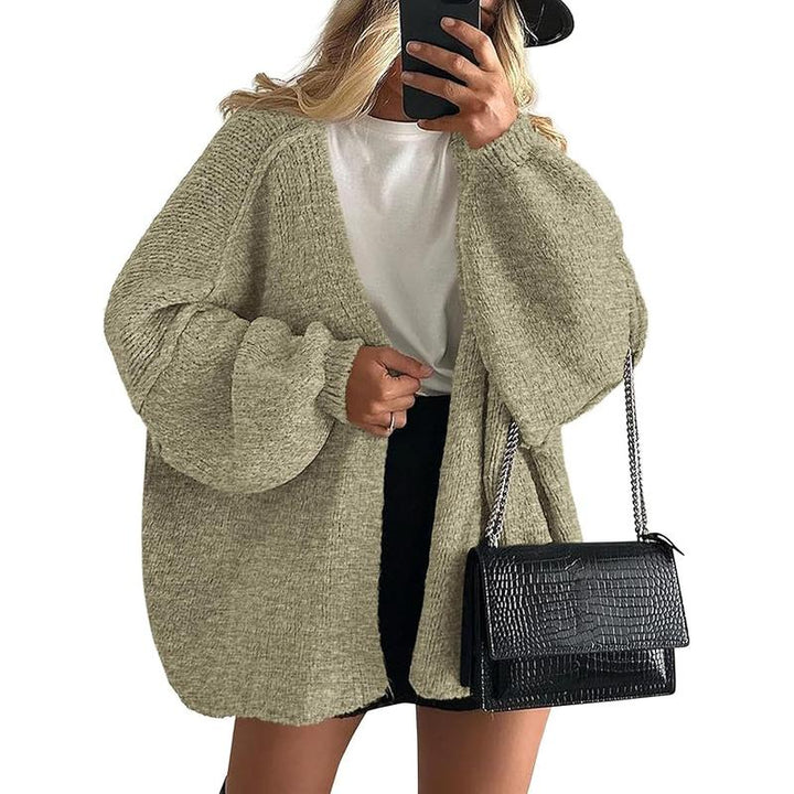 VERONIKA™ - Oversized Fit Lantern Sleeve Autumn Knit Cardigan